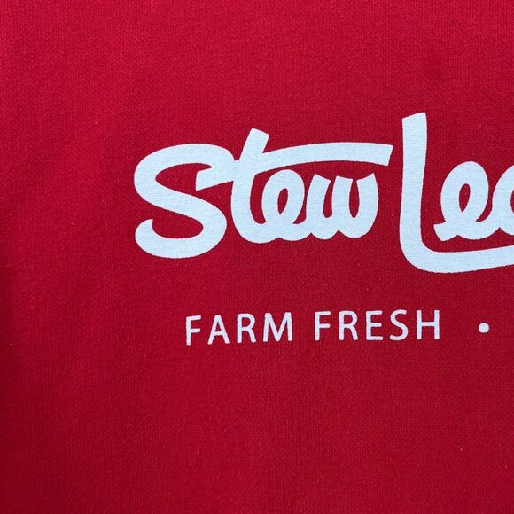 STEW LEONARDS Hoodie Adult XL Farm Fresh Supermarket Sweatshirt Fleece Red - Picture 8 of 14